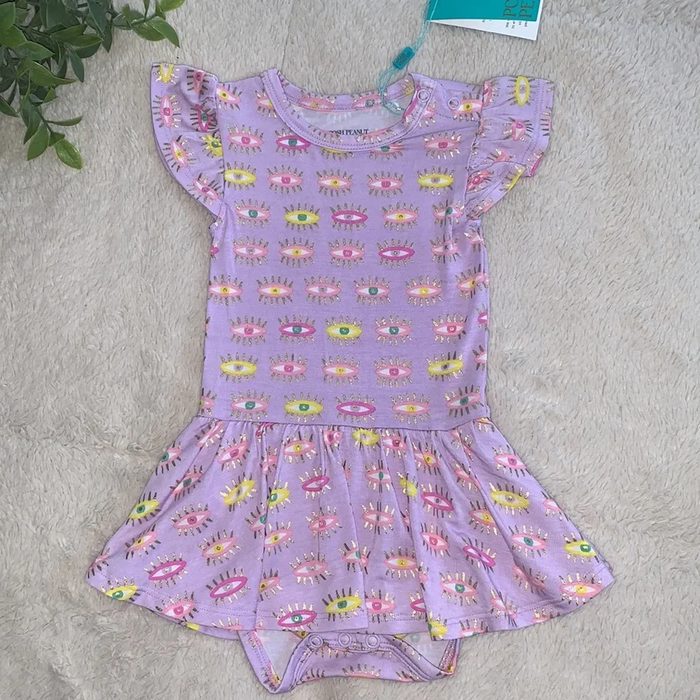 NWT Posh Peanut Cleo Twirl Skirt Bodysuit Dress 6-12M - Picture 7 of 7